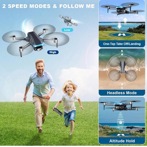 Black Foldable Drone with Camera - Picture 5 of 6